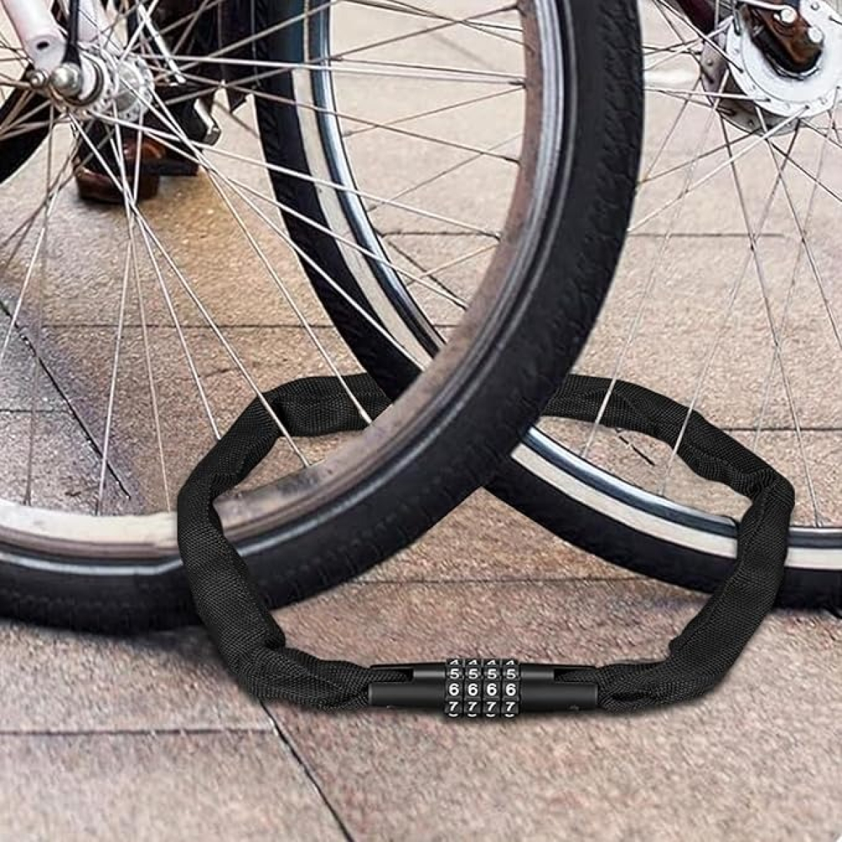 Candado Tranca Cadena Seguridad Combinacion Para Moto O Bici - Imagen 4