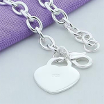 Pulsera De Plata Gruesa Con Dije Corazón Grande - Imagen 5