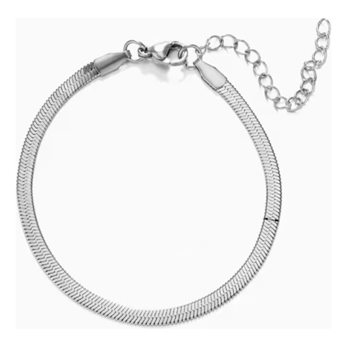 Pulsera Ligera De Acero Tejido Serpiente Plana Con Colgante - Imagen 6