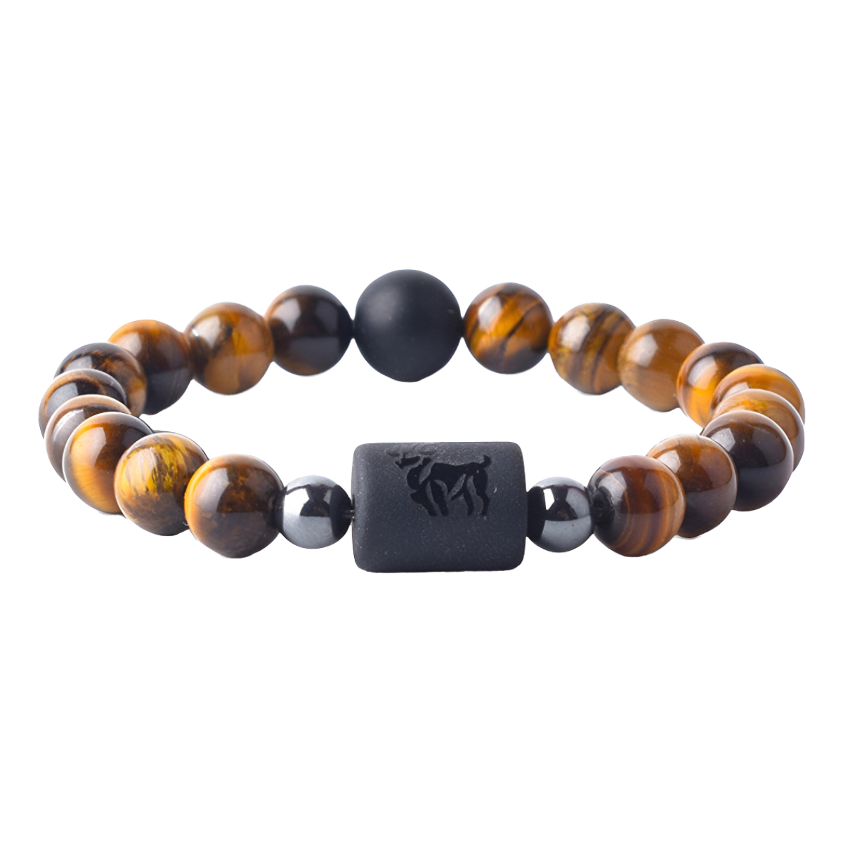 Pulsera De Piedras Naturales Signos Zodiacales Ojo De Tigre - Imagen 13