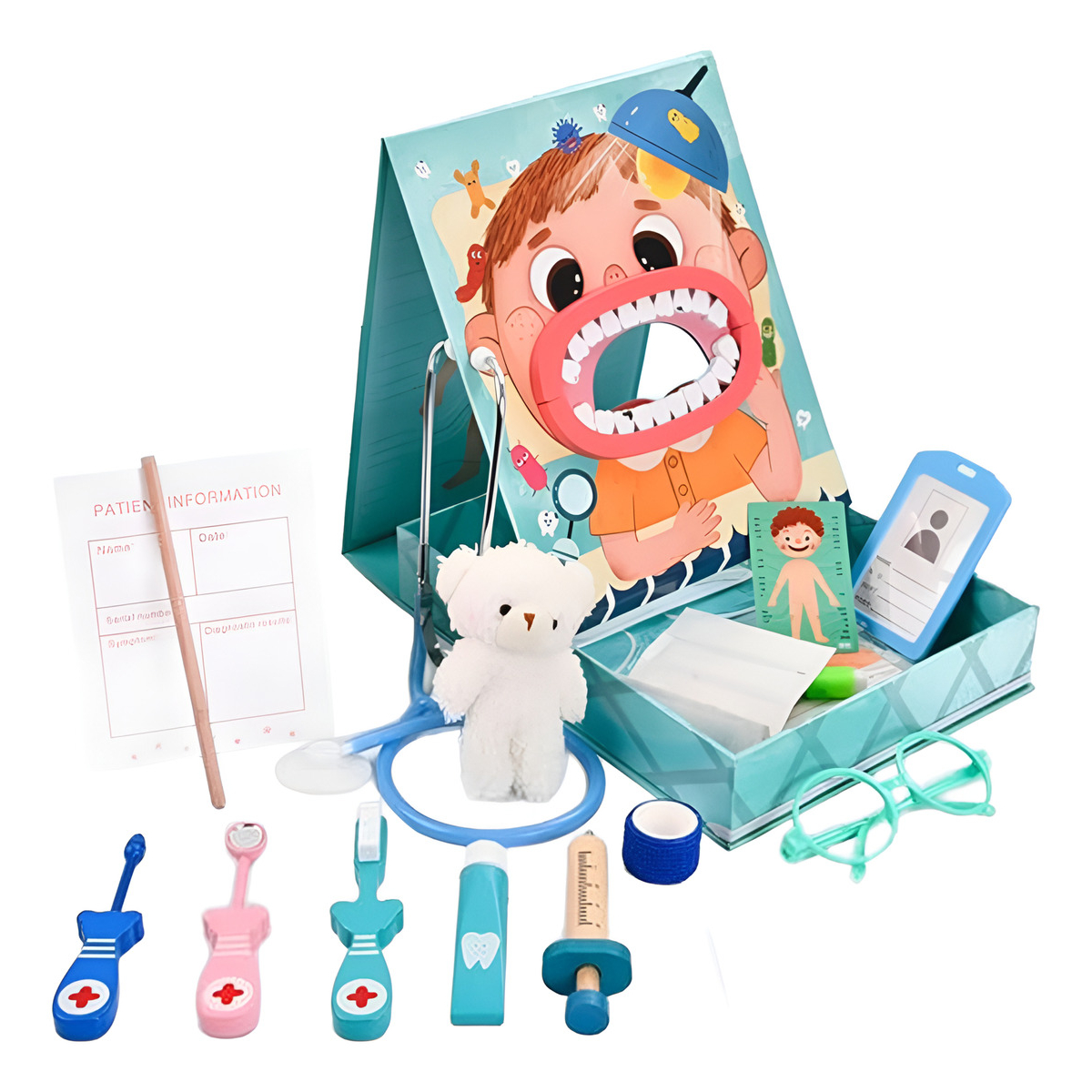 Juego Montessori De Madera Dentista Para Niños Imantado - Imagen 1