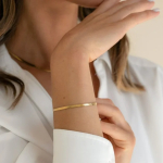 Pulsera Ligera De Acero Tejido Serpiente Plana Con Colgante - Imagen 4