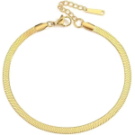 Pulsera Ligera De Acero Tejido Serpiente Plana Con Colgante