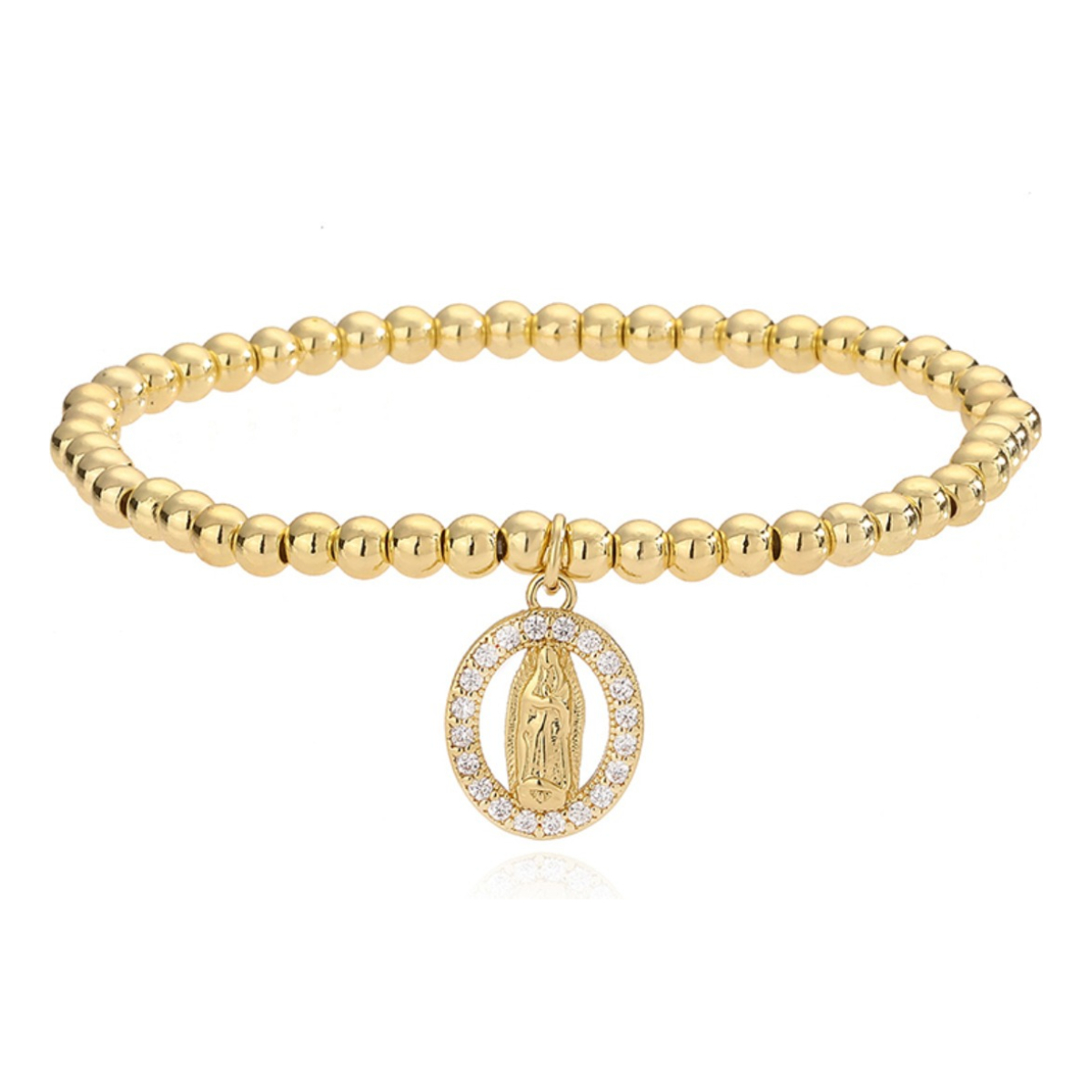 Pulsera Con Colgante Dije Catolico Delicado - Imagen 1