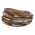 Pulsera Brazalete De Piedra Multicapa Bohemio Retro