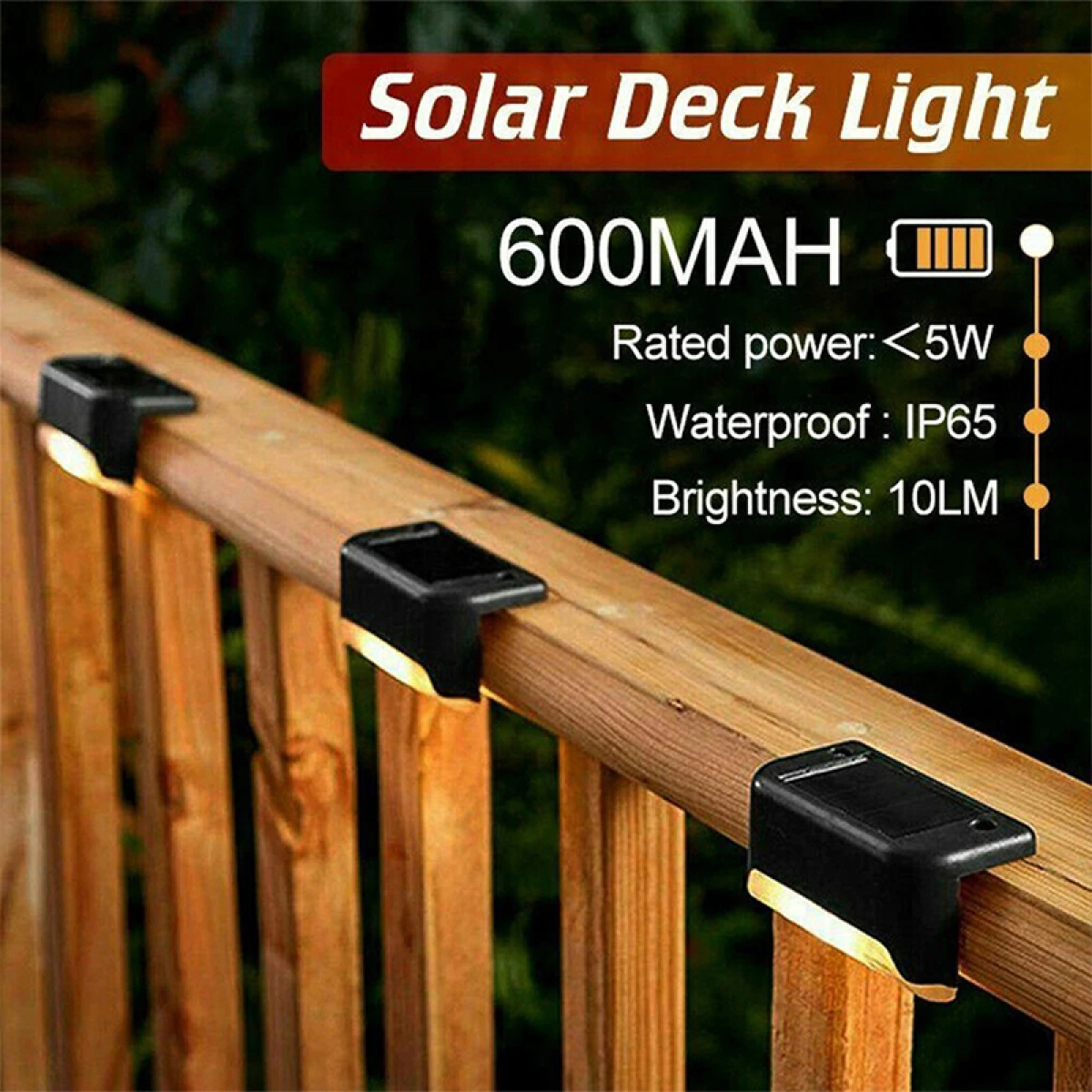 Lampara Solar Jardin Deck Baranda Pasa Manos Escaleras - Imagen 6