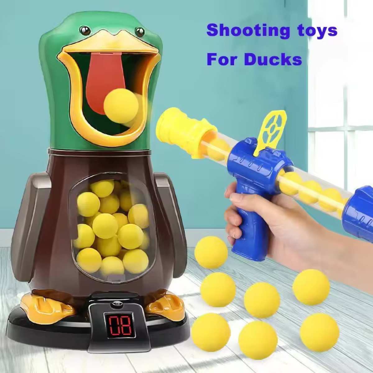 Juego De Tiro Al Pato Con Pistolas Y Bolas De Espuma - Imagen 5