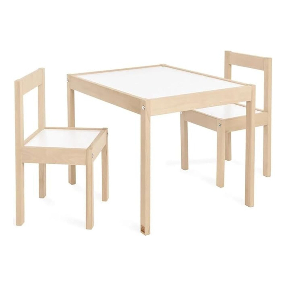 Juego De Mesa Y Dos Sillas Para Niños De Madera Basicas - Imagen 1