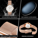 Reloj Mujer Cuadrado Cuarzo Acero Oro Rosa Resistente - Imagen 18