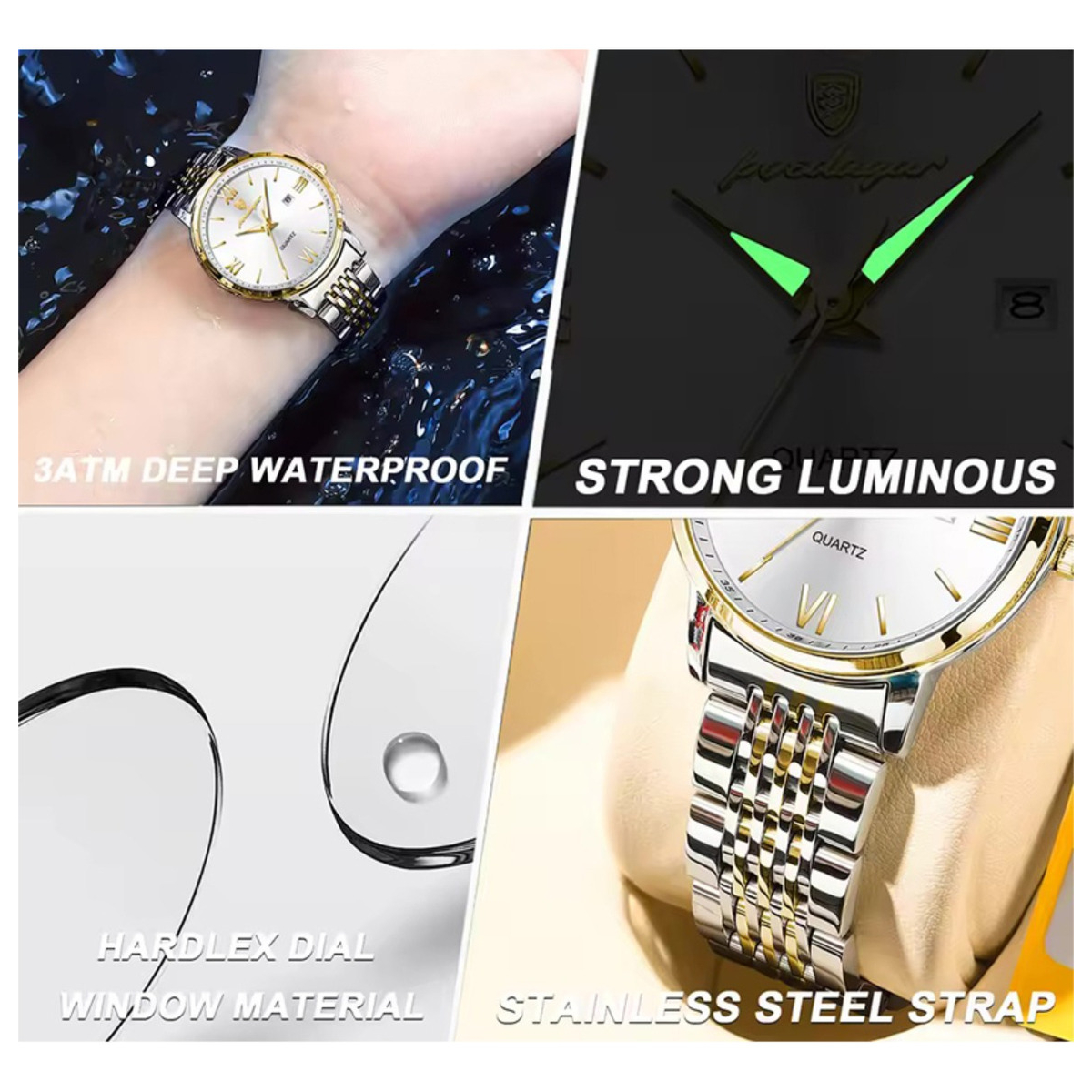 Reloj Ultrafino Con Numero Romanos De Acero Inoxidable - Imagen 5