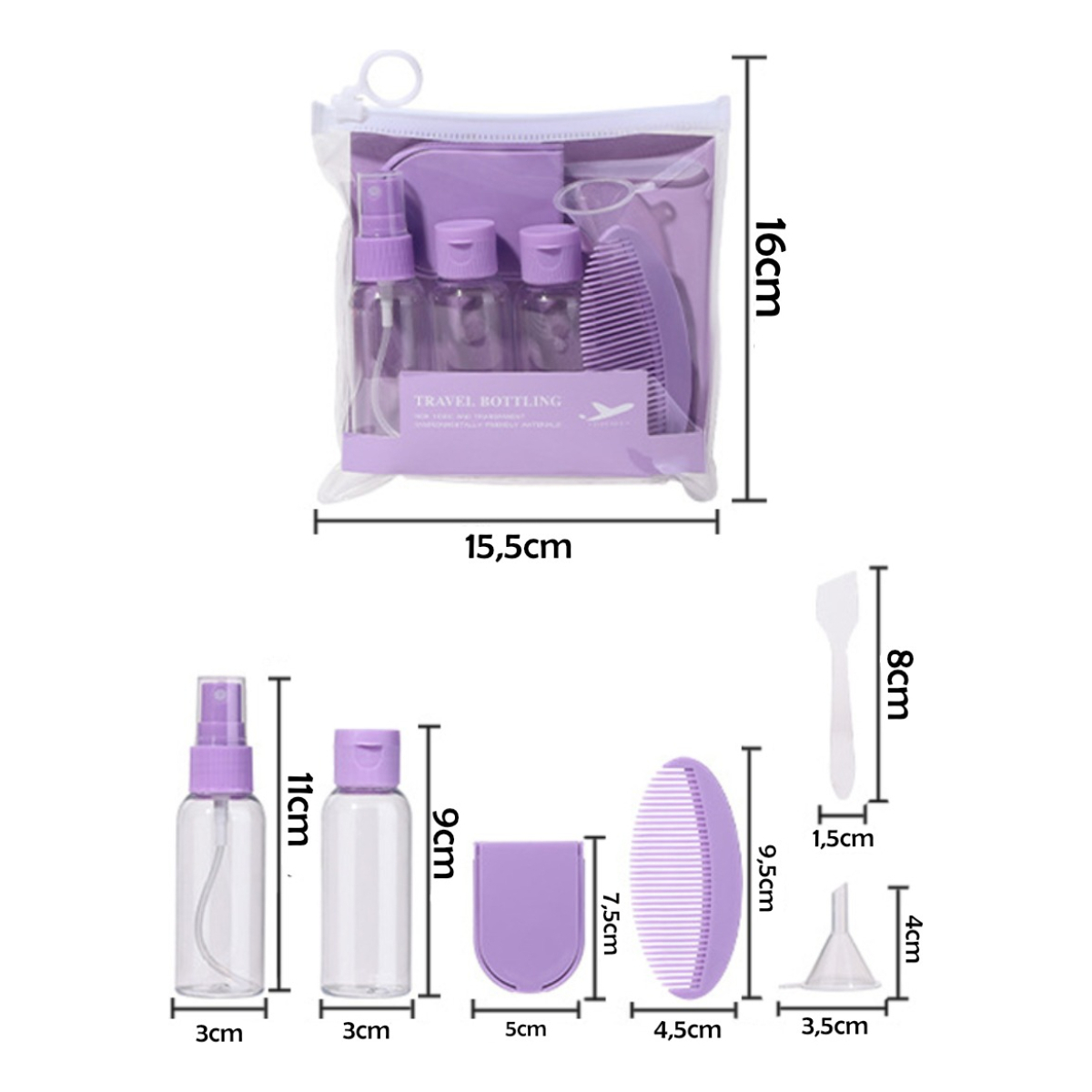 Kit Organizador Botellas Y Frascos Rellenables Para Viaje - Imagen 5
