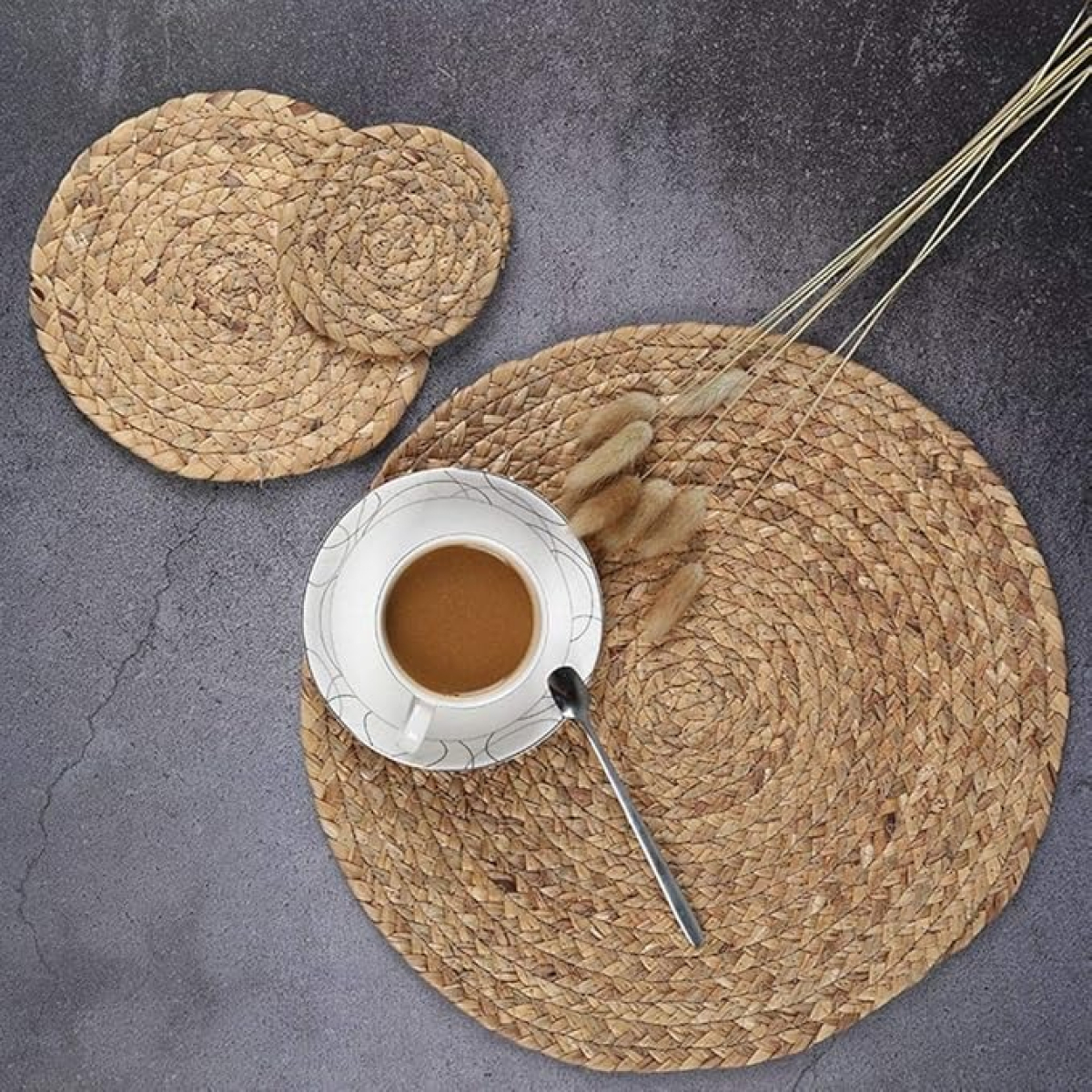 Individual Mimbre Fino Posa Plato Circular Salvamantel 37 Cm - Imagen 3