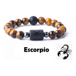 Pulsera De Piedras Naturales Signos Zodiacales Ojo De Tigre - Imagen 8