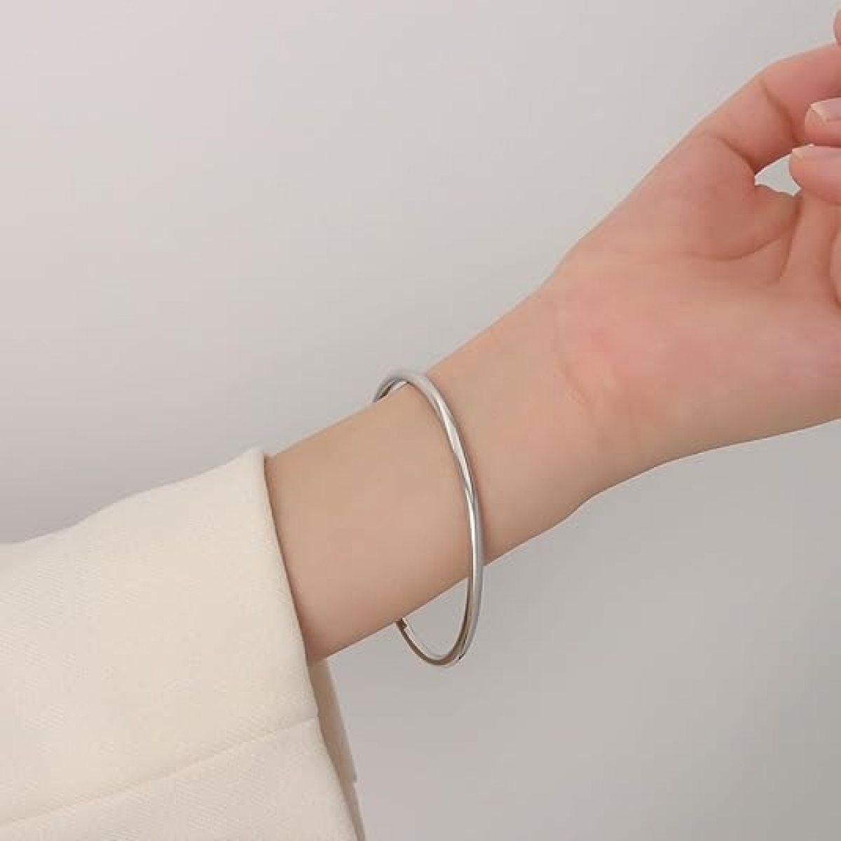 Brazalete Pulsera Acero Inoxidable Minimalista Dama - Imagen 11