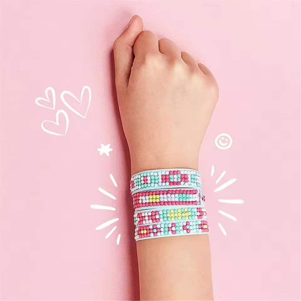 Kit Fabrica De Pulseras Con Puntos Completo Diy Para Niños - Imagen 6