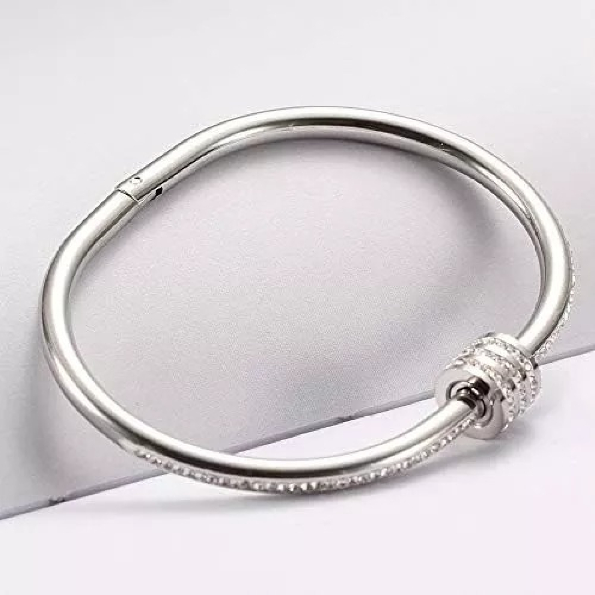 Pulsera Brazalete Rígida Ovalado Con Circón Moderno - Imagen 8