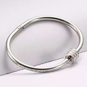 Pulsera Brazalete Rígida Ovalado Con Circón Moderno, foto 8