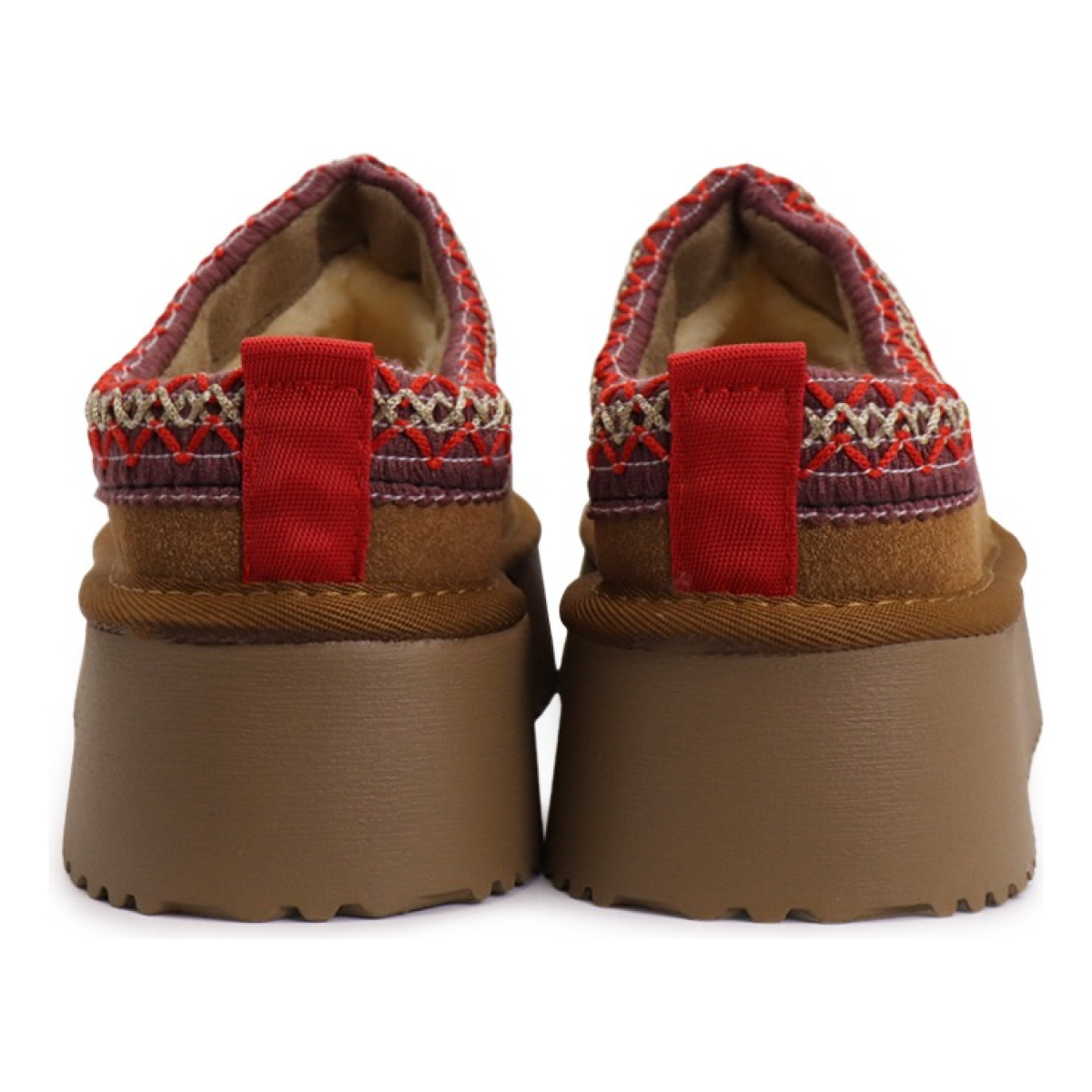 Pantufla Cerrada Con Corderito Con Plataforma Estilo Sueco - Imagen 4