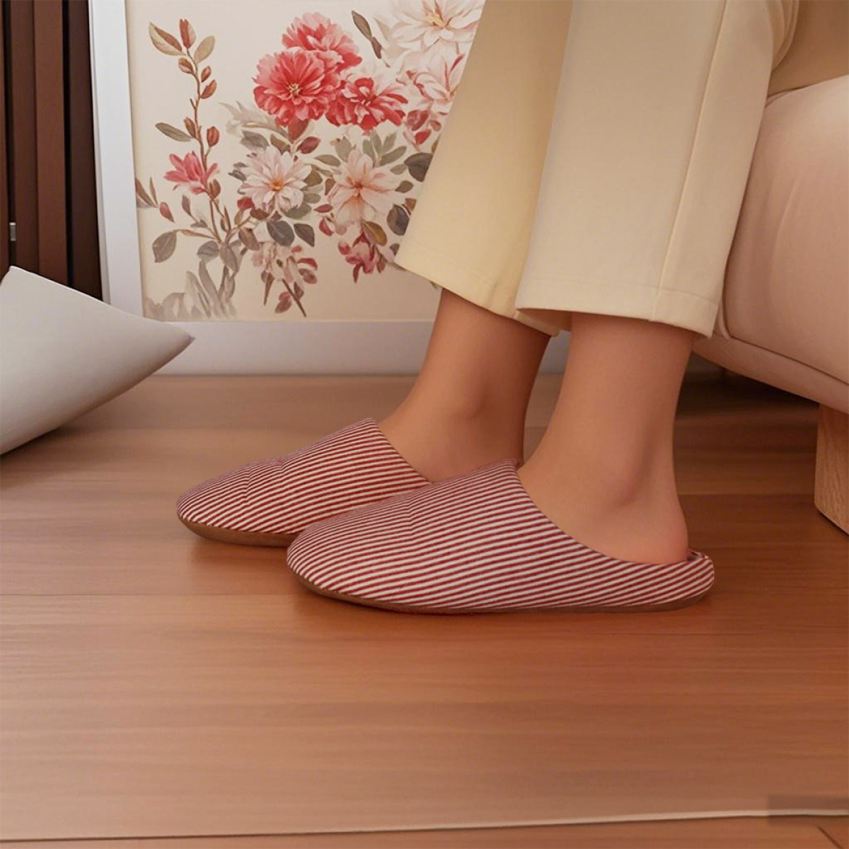 Pantuflas Chinelas Delgadas Abierta Abrigada Suaves - Imagen 17