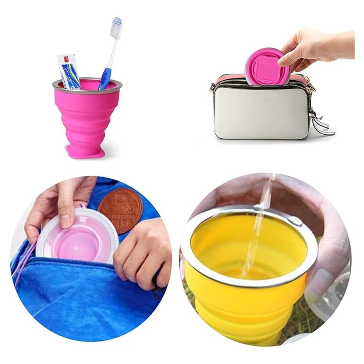 Vaso De Silicona Plegable Con Tapa Libre Bpa - Imagen 26