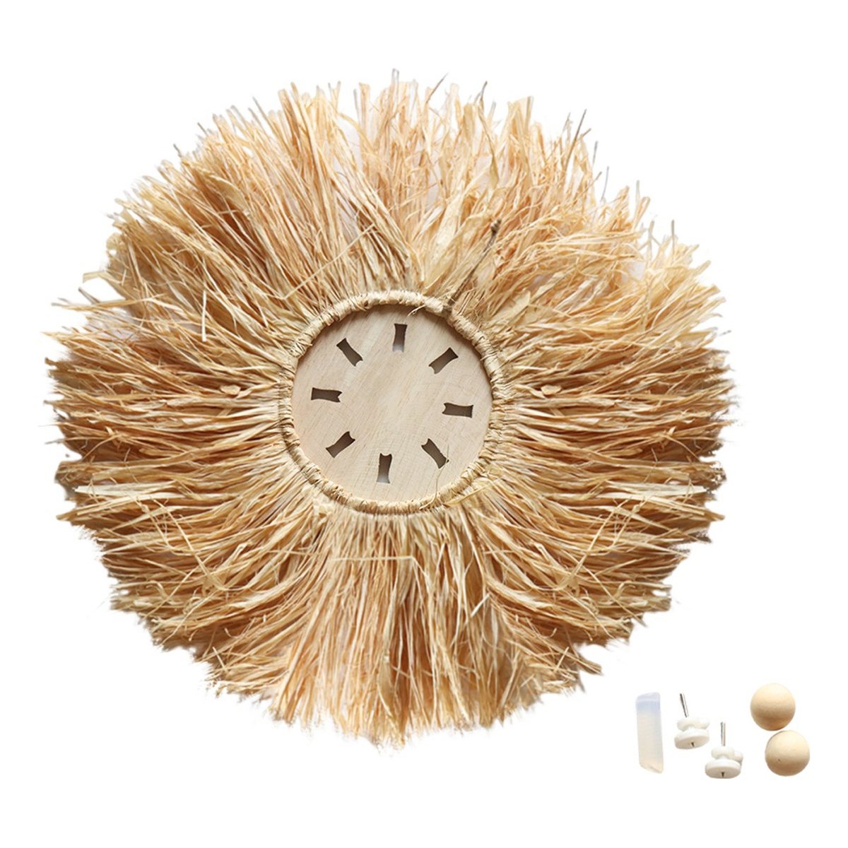 Decoración De Pared Boho Fibras Naturales Detalles En Madera - Imagen 2
