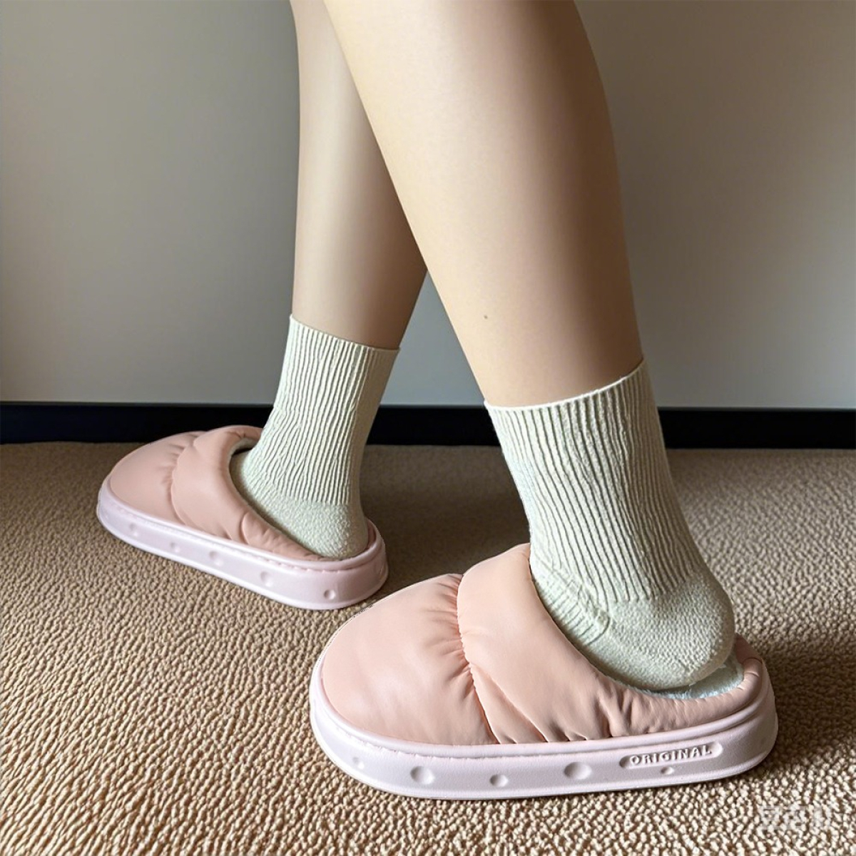 Pantuflas De Adulto Abiertas Puff Calidas Calzado - Imagen 15