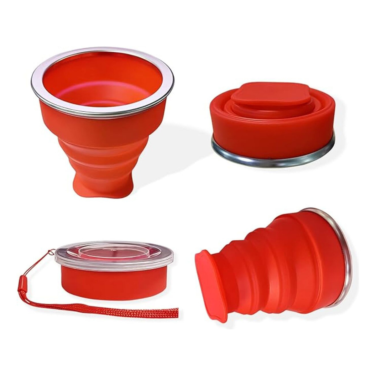 Vaso De Silicona Plegable Con Tapa Libre Bpa - Imagen 22