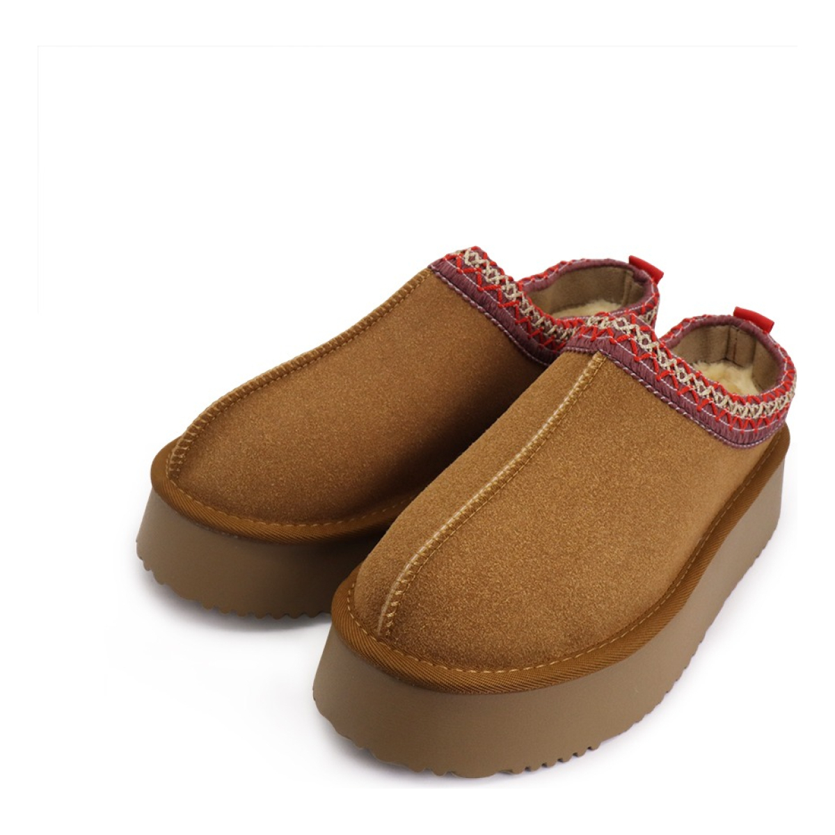 Pantufla Cerrada Con Corderito Con Plataforma Estilo Sueco - Imagen 9