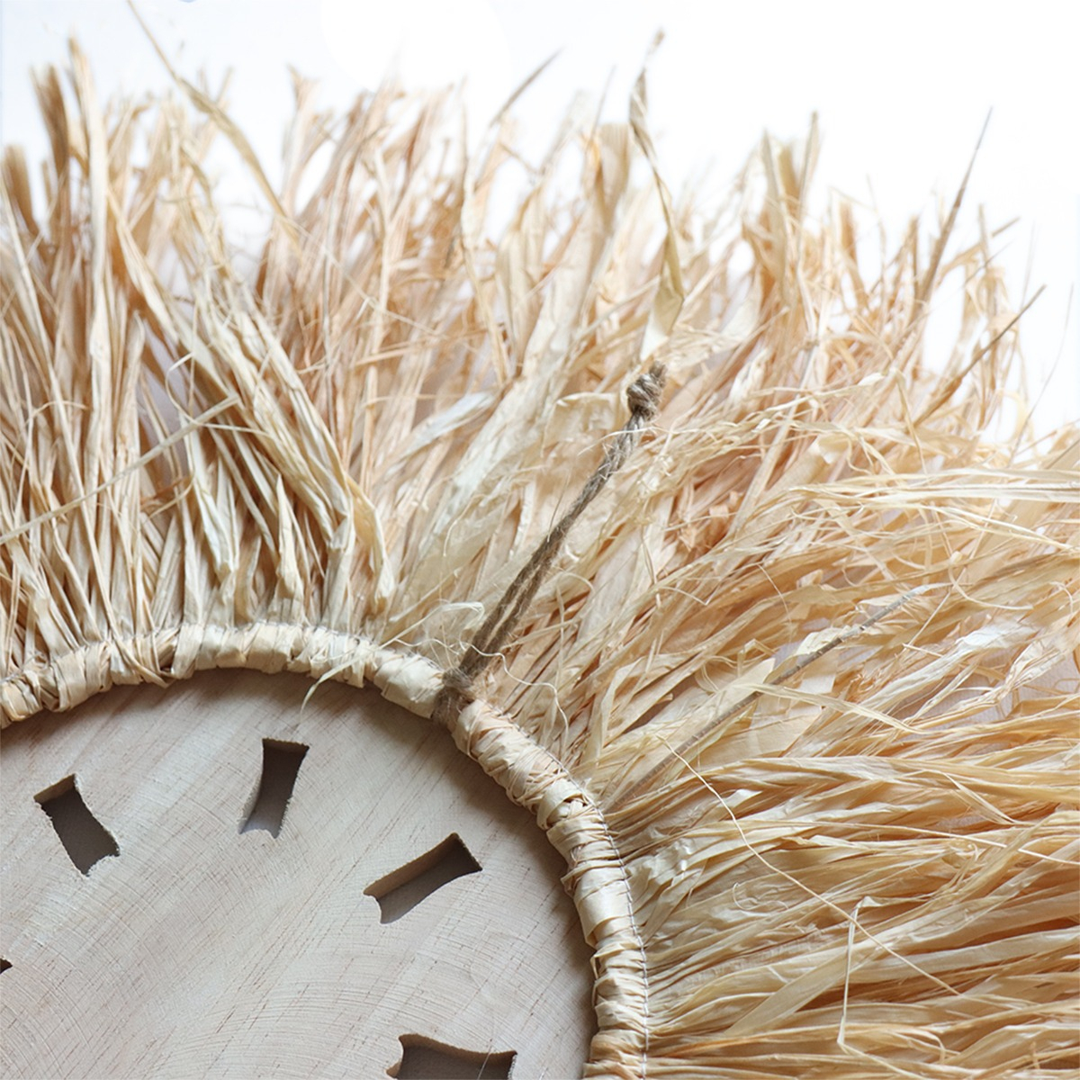 Decoración De Pared Boho Fibras Naturales Detalles En Madera - Imagen 3