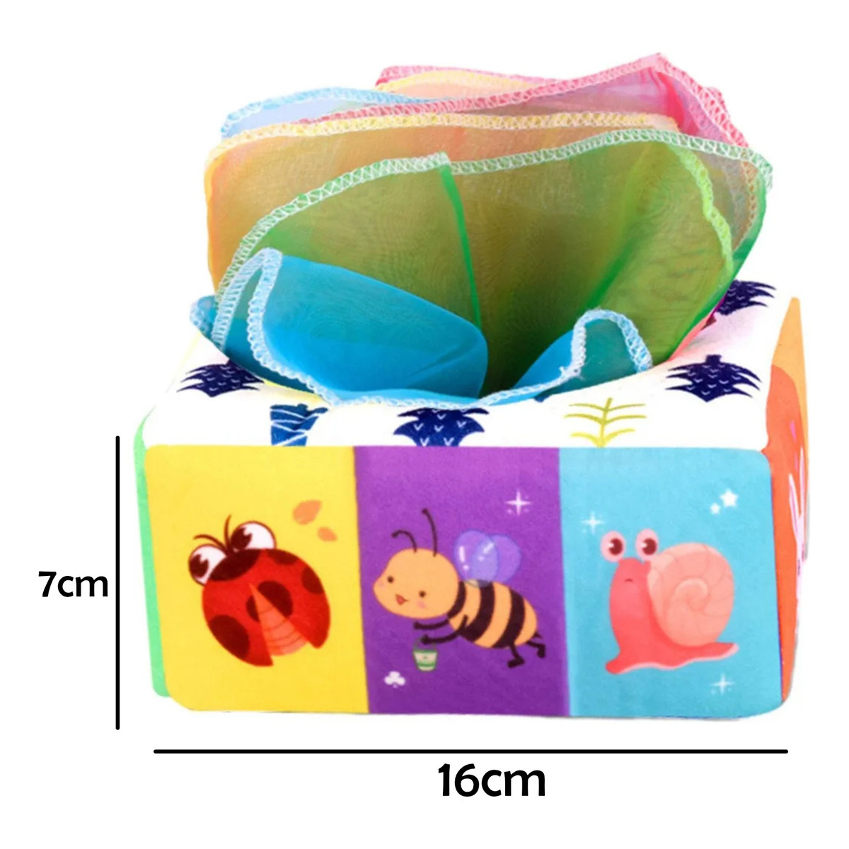 Juguete Caja De Pañuelos Sensoriales Para Bebe Colores - Imagen 6