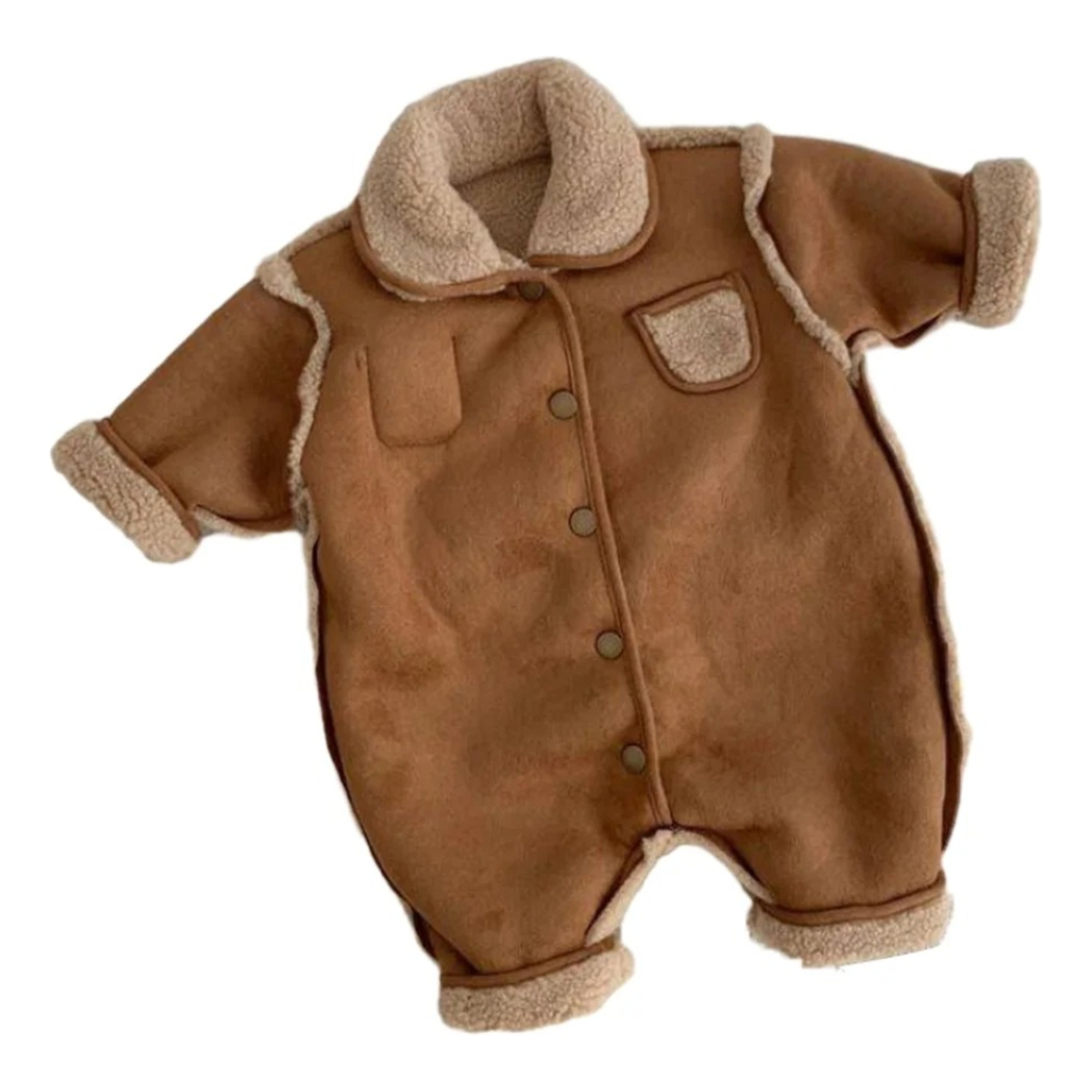 Ropa Body Abrigado Para Bebe Corderito Infantil Abrigo - Imagen 1