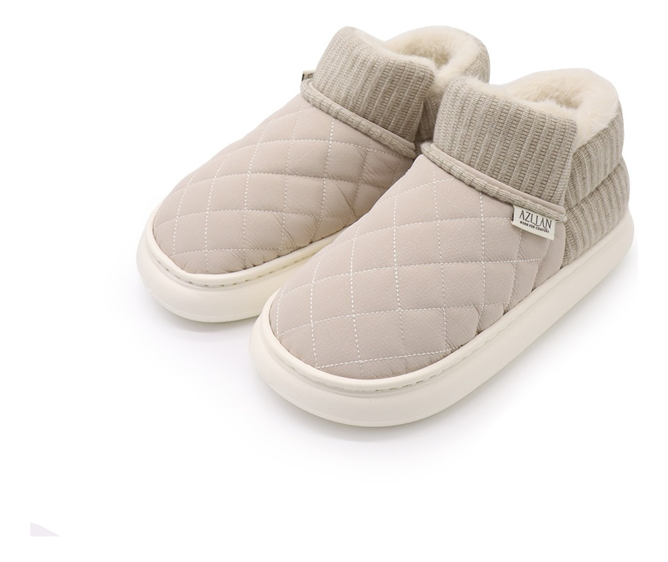 d_735071-mlu83797136513_042025-f.jpg Pantufla Bota Calidas Con Corderito De Hilo Abrigadas - Imagen 1