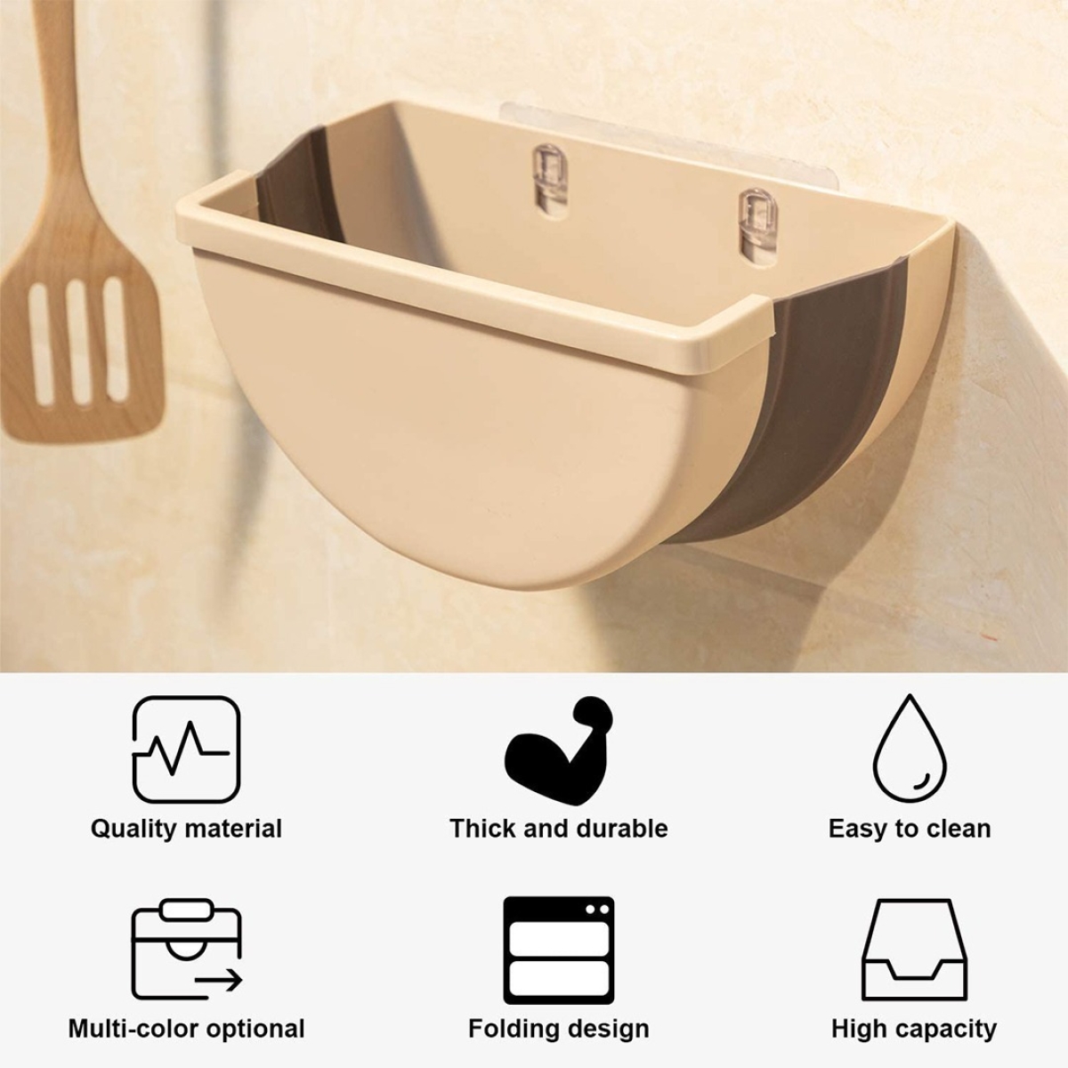 Papelera Plegable Cesto De Basura Colgante - Imagen 11