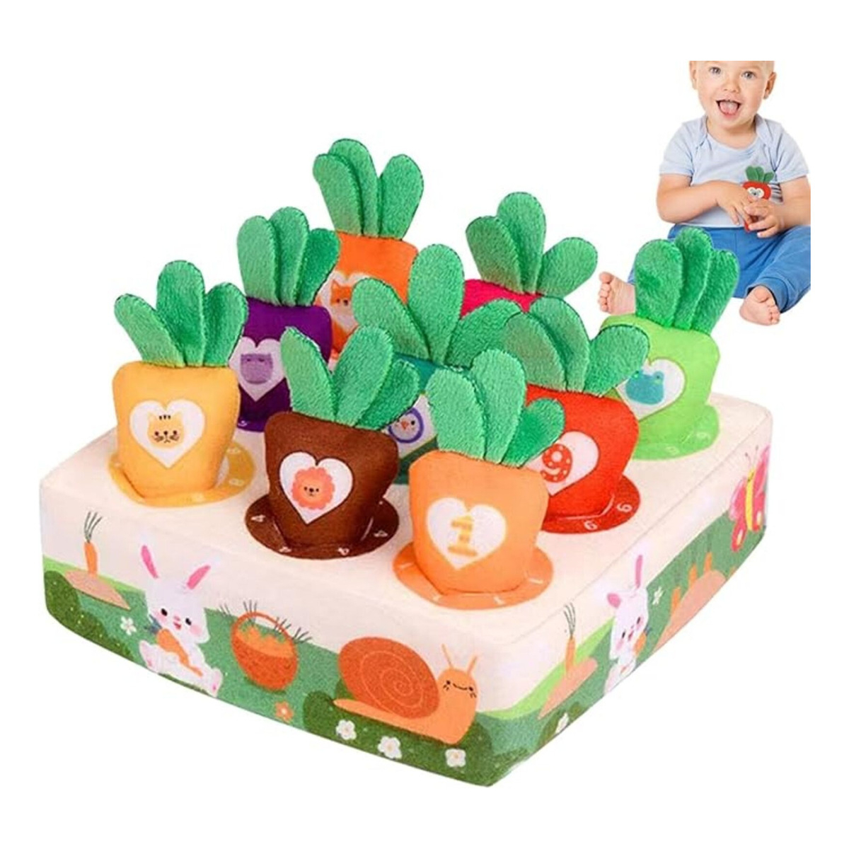 Juguete Sensorial De Encastre Montessori Zanahoria Bebes - Imagen 2