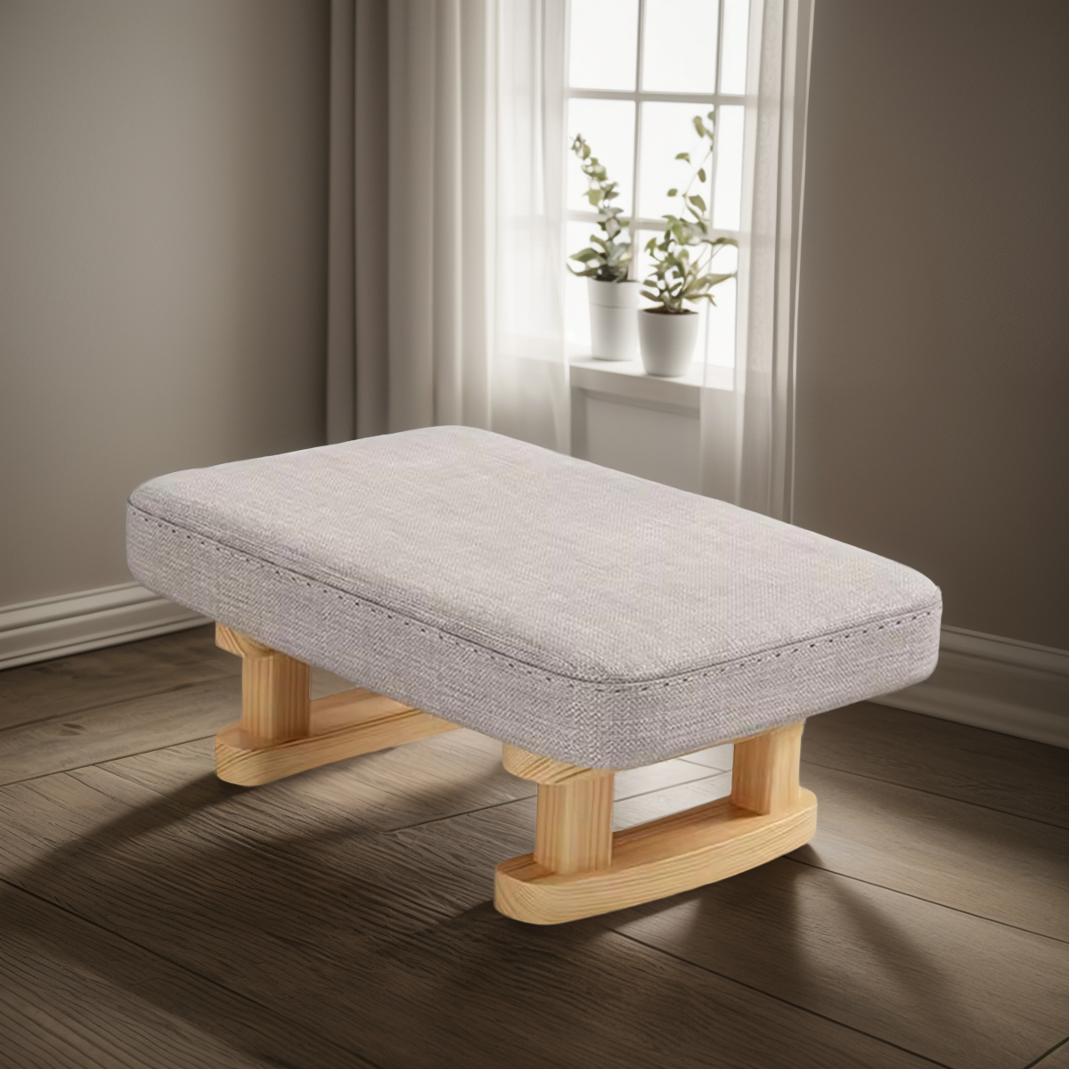 Mini Taburete Banquito Posapies Patas De Madera - Imagen 1