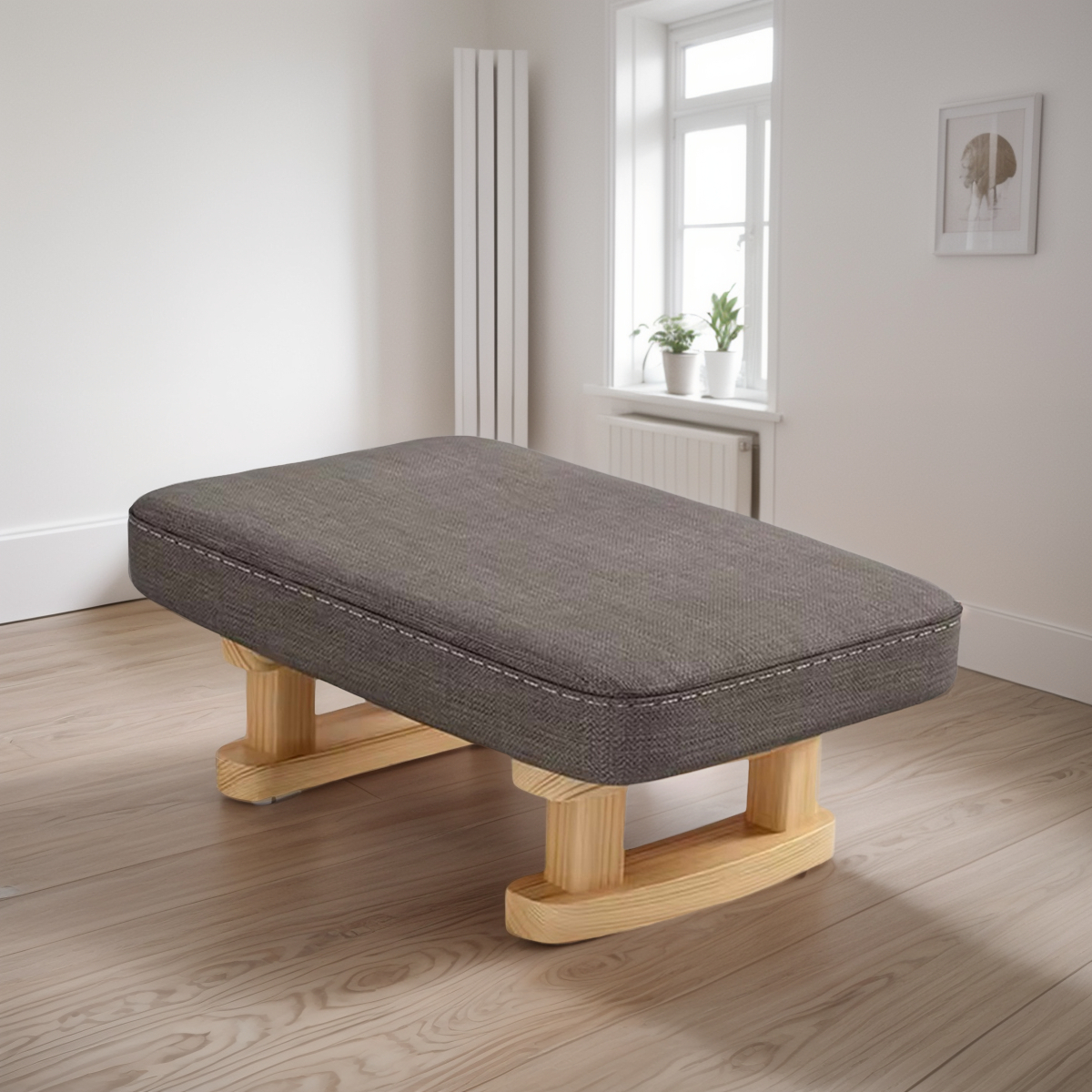 Mini Taburete Banquito Posapies Patas De Madera - Imagen 6