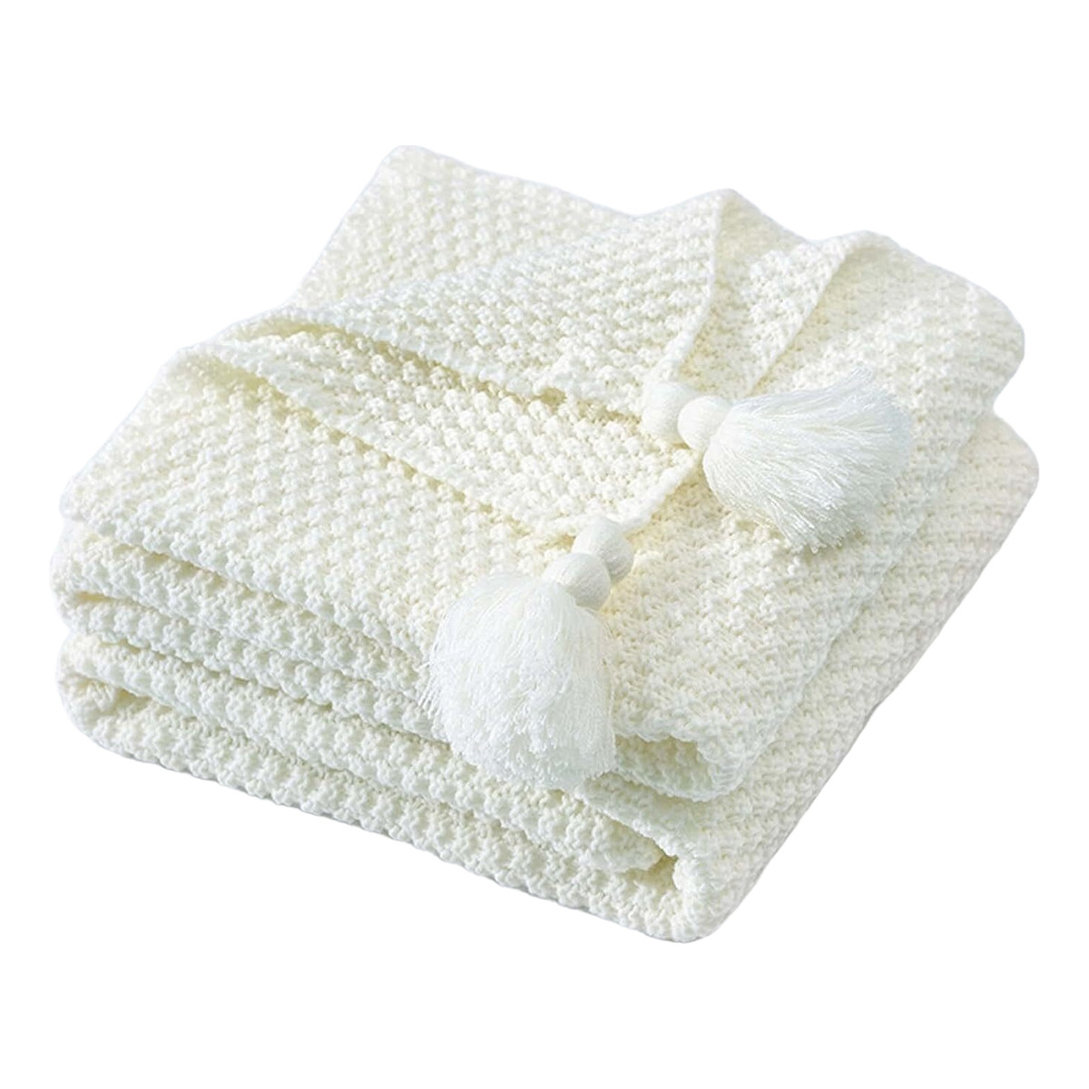 Manta De Lana Con Borlas Throw Blanket Sofa 130x170cm - Imagen 1