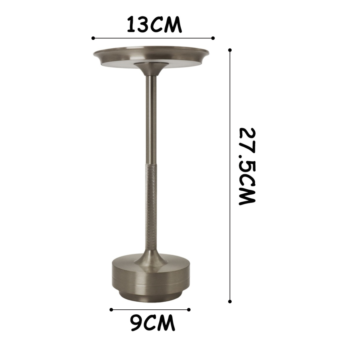 Lámpara Portatil De Mesa Inalambrica Usb Táctil De Acero - Imagen 10
