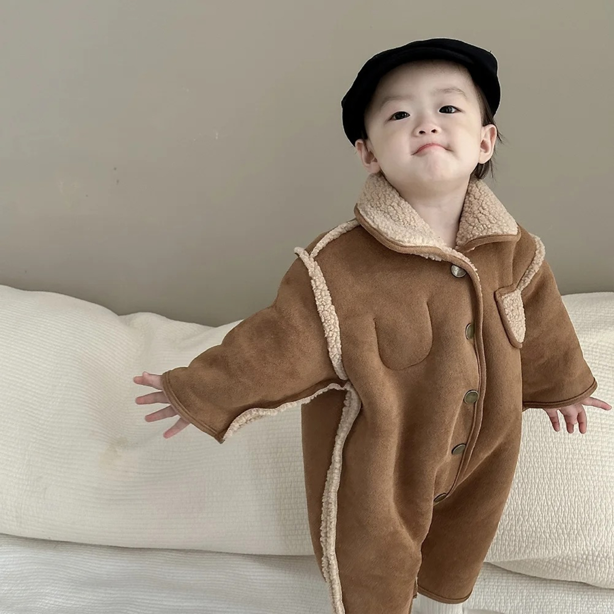 Ropa Body Abrigado Para Bebe Corderito Infantil Abrigo - Imagen 6