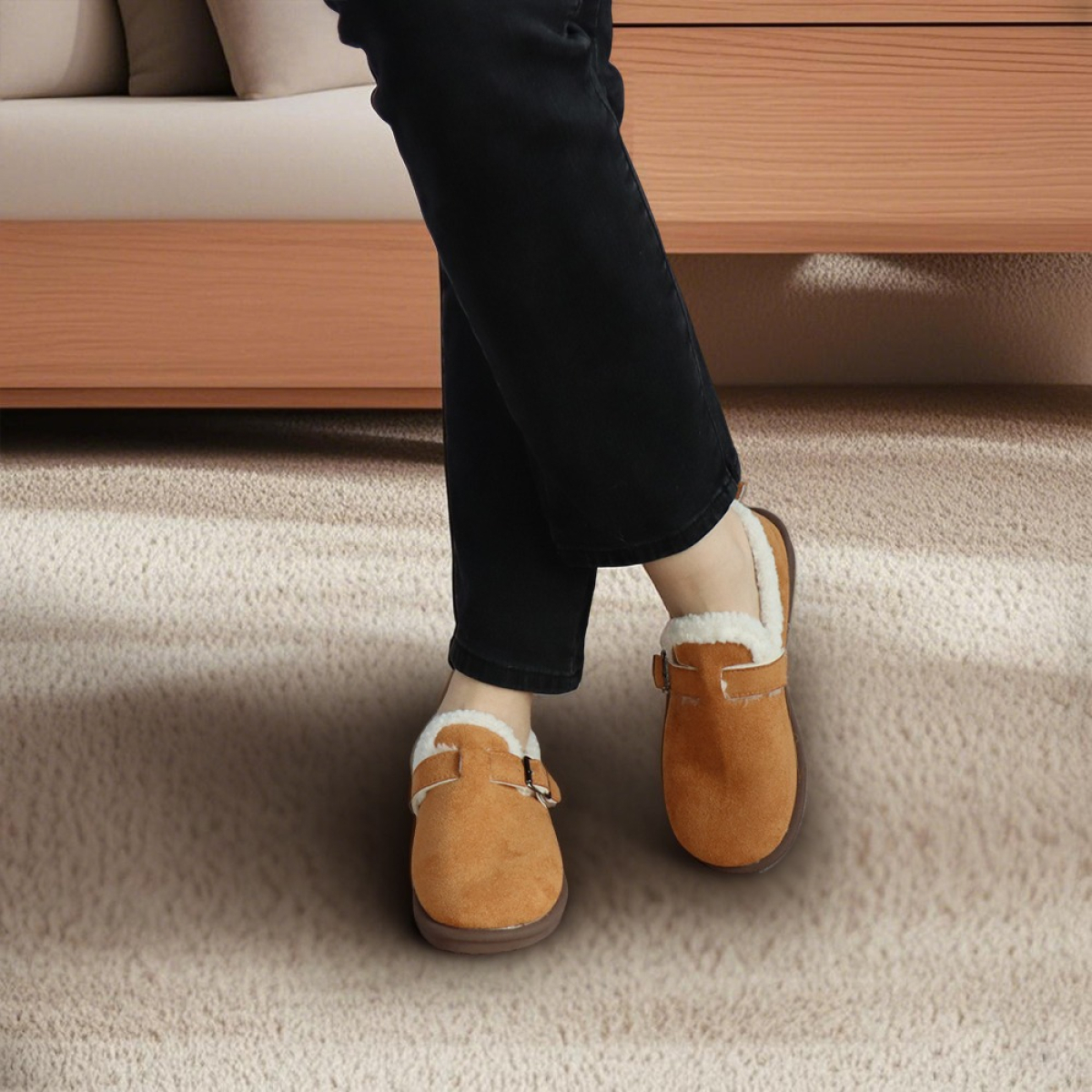 Zapatos Pantufla Abigados Para Dama Con Corderito Calido - Imagen 8