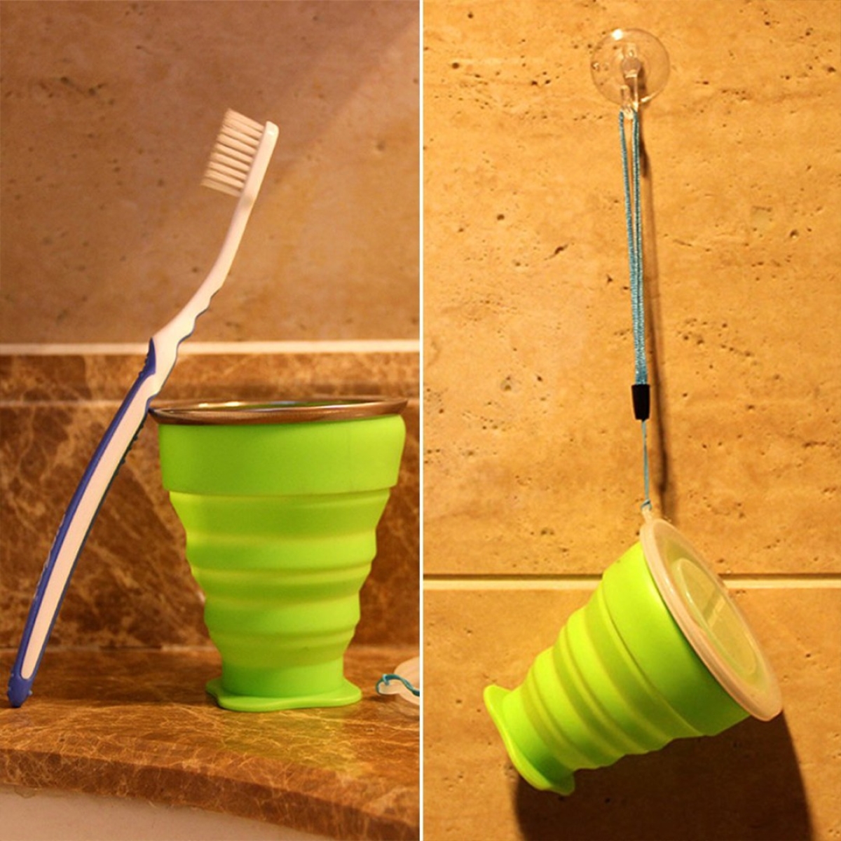 Vaso De Silicona Plegable Con Tapa Libre Bpa - Imagen 14