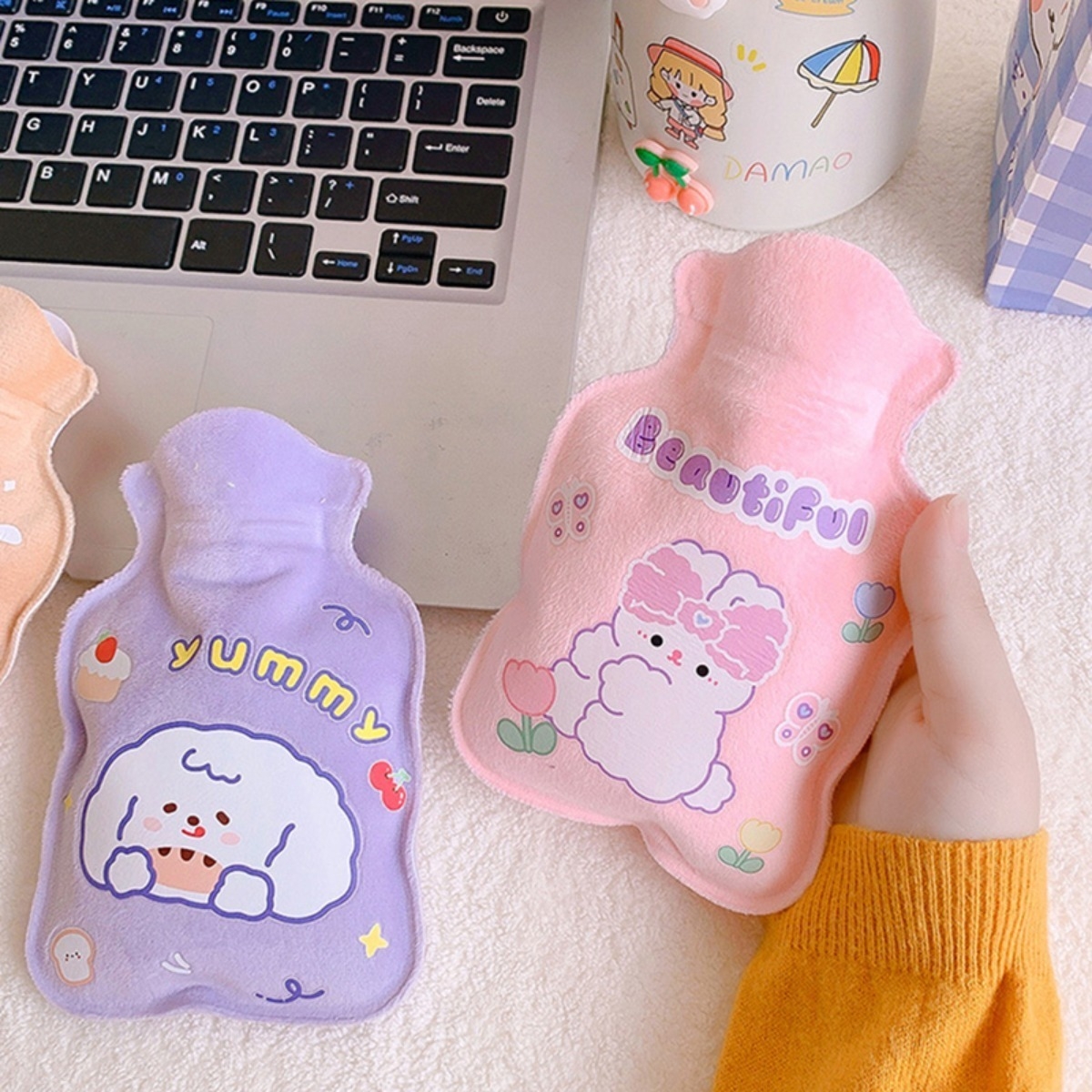 Calienta Manos Mini Bolsa Agua Caliente Diseños Kawaii - Imagen 21