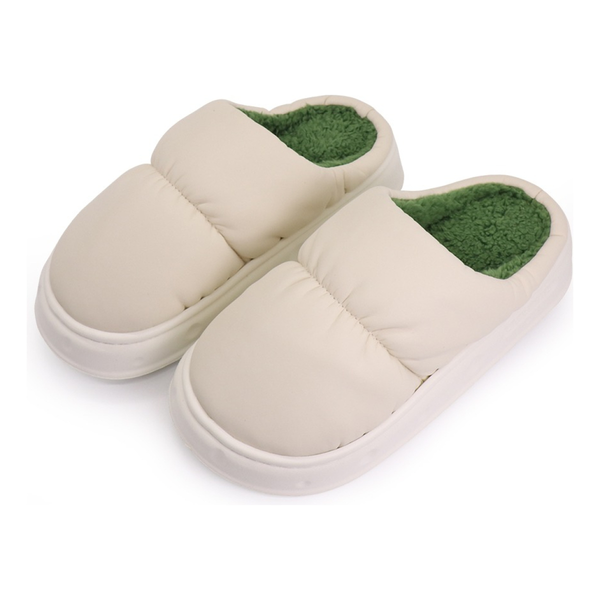 Pantuflas De Adulto Abiertas Puff Calidas Calzado - Imagen 1