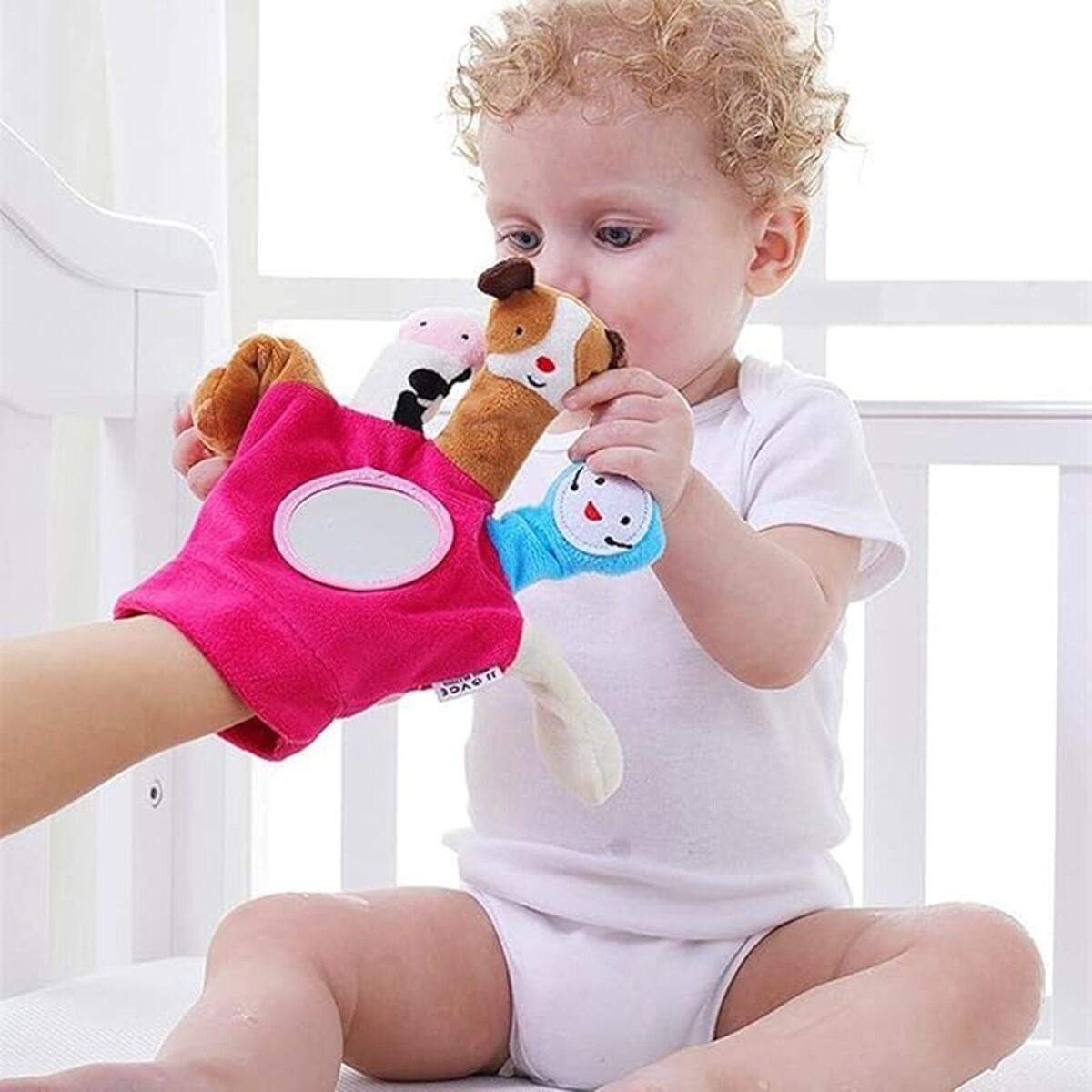 Guante De Actividades Para Bebé Con Animales Y Espejo - Imagen 8