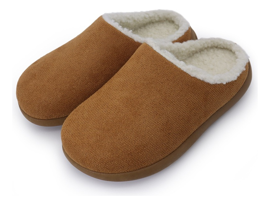 d_863234-mlu83474806824_042025-f.jpg Pantuflas Abiertas Zapatos De Casa Con Corderito - Imagen 1