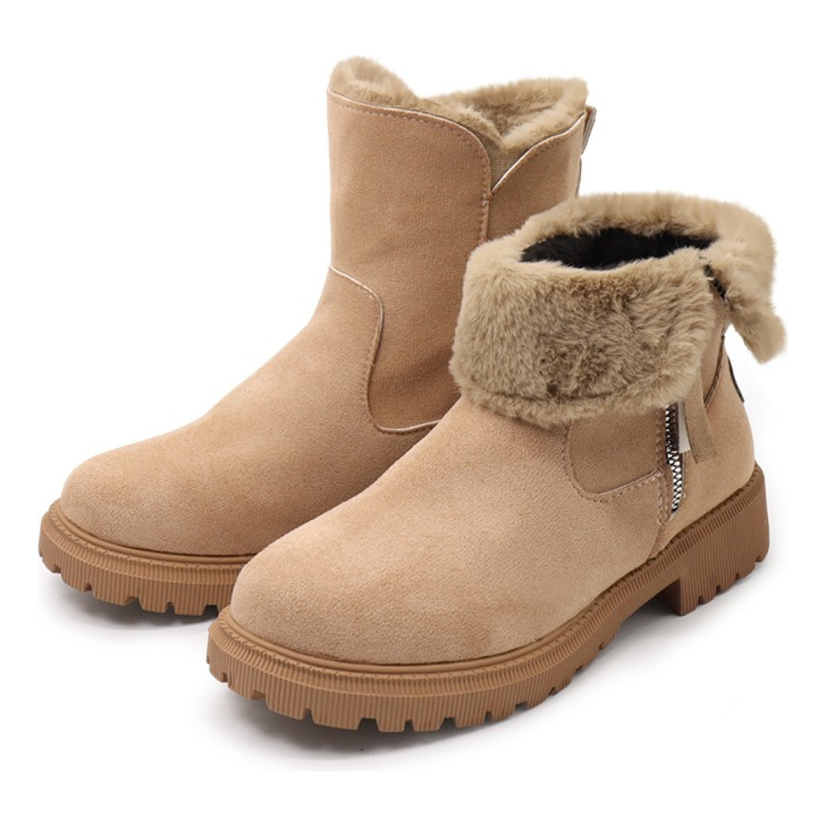 Botas Peludas De Dama Abrigadas Con Forro Corderito - Imagen 3