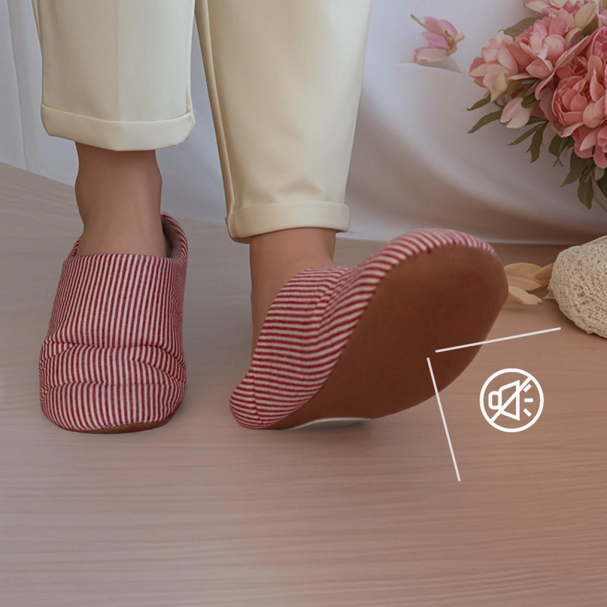 Pantuflas Chinelas Delgadas Abierta Abrigada Suaves - Imagen 9