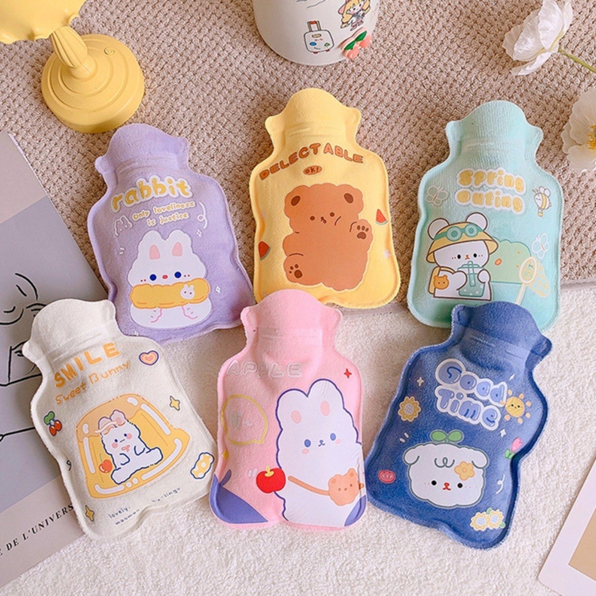 Calienta Manos Mini Bolsa Agua Caliente Diseños Kawaii - Imagen 3