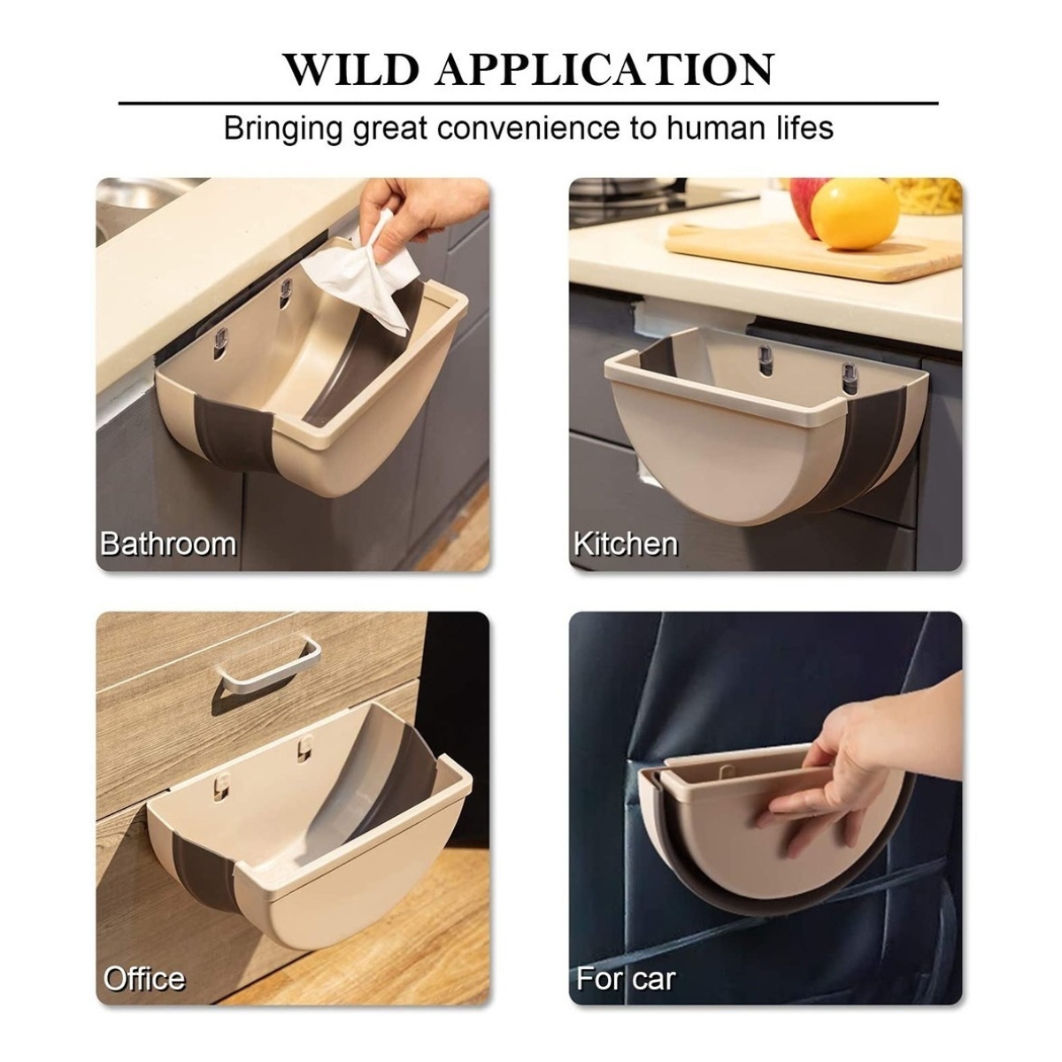 Papelera Plegable Cesto De Basura Colgante - Imagen 12
