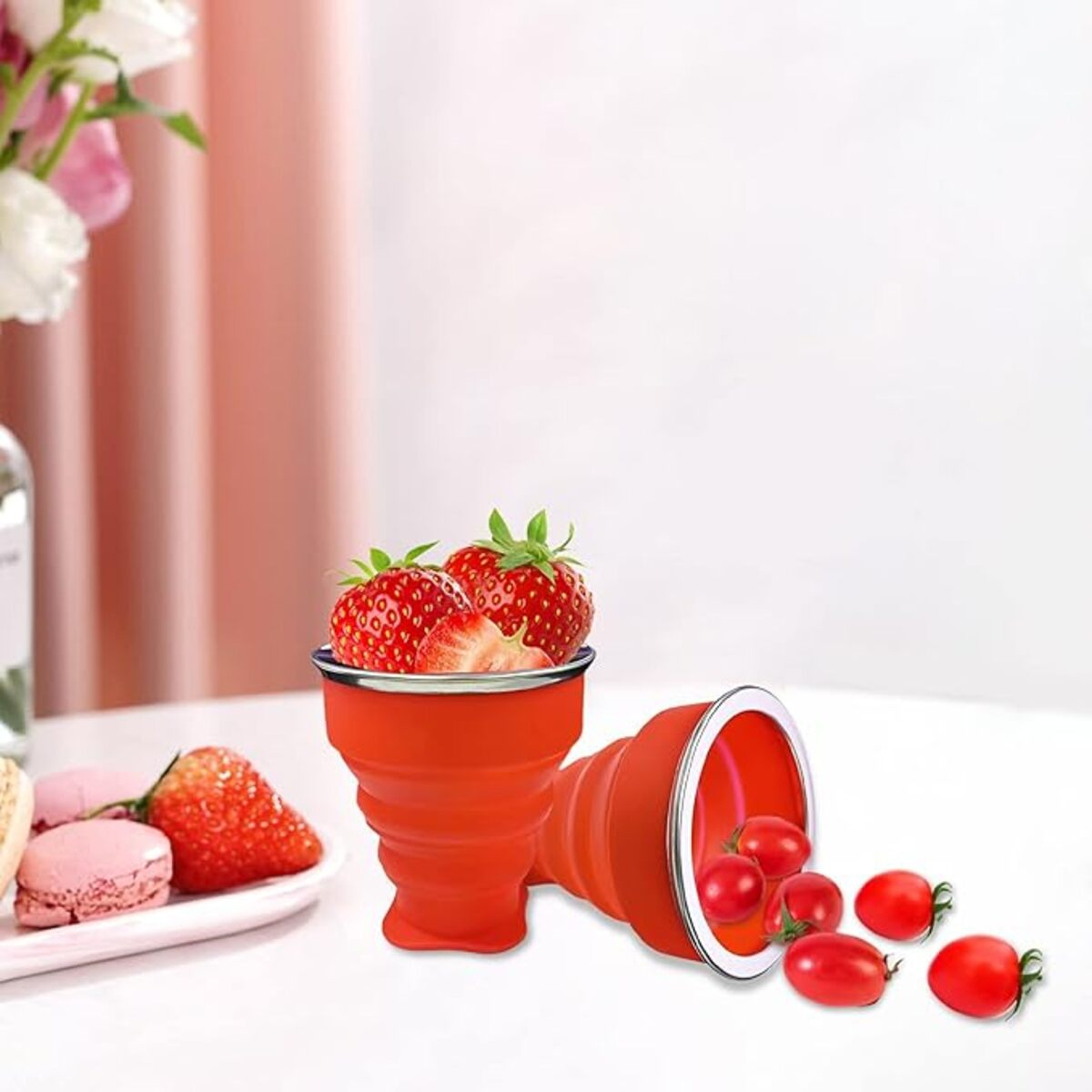 Vaso De Silicona Plegable Con Tapa Libre Bpa - Imagen 23